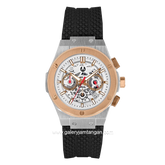 CHRIST VERRA CV 917877G-34 WHT Black Silver Rosegold Rubber Strap